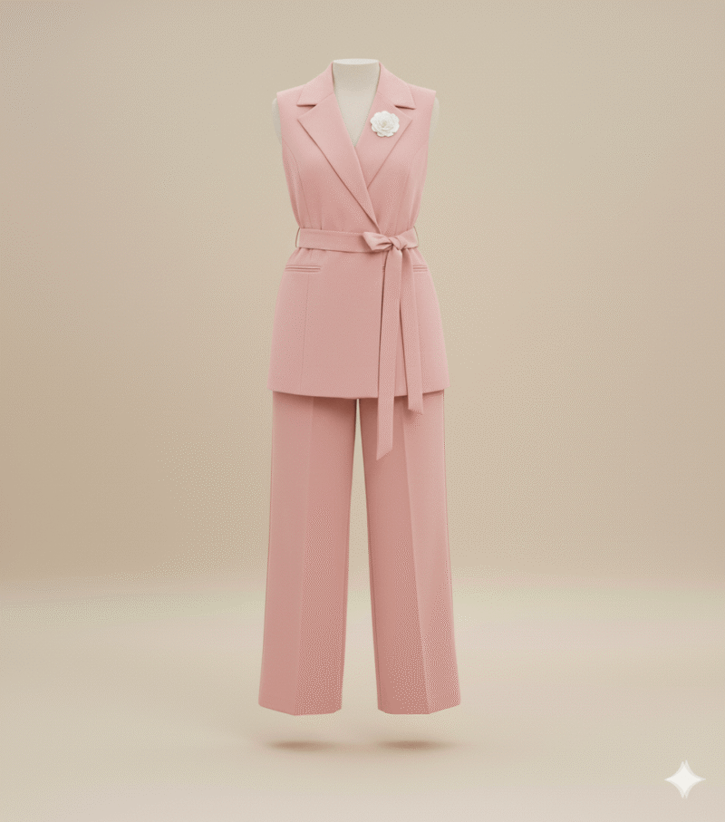 ensemble sans manche rose bebe